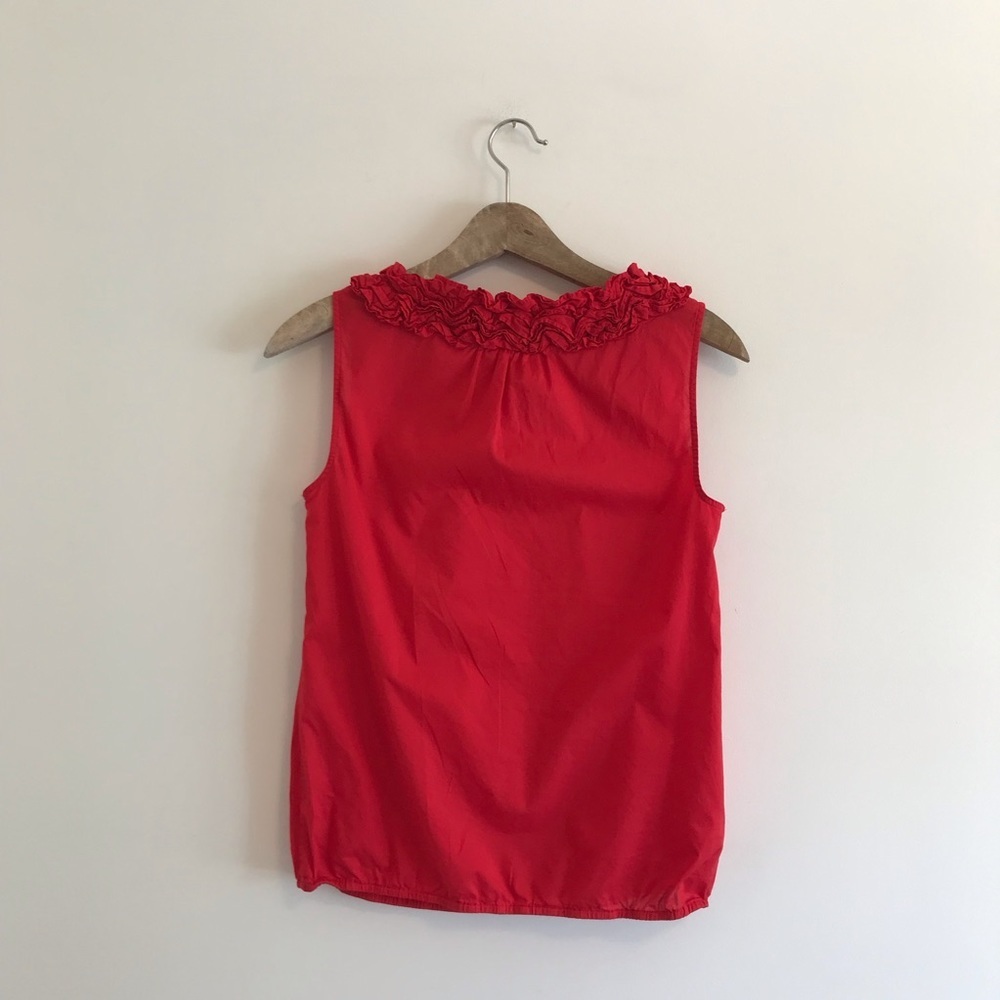 LOFT | Red Ruffle Neck Tank - Picture 5 of 6